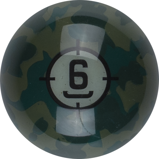 Aramith Camouflage Replacement Ball – #6 | Golden Break Billiards